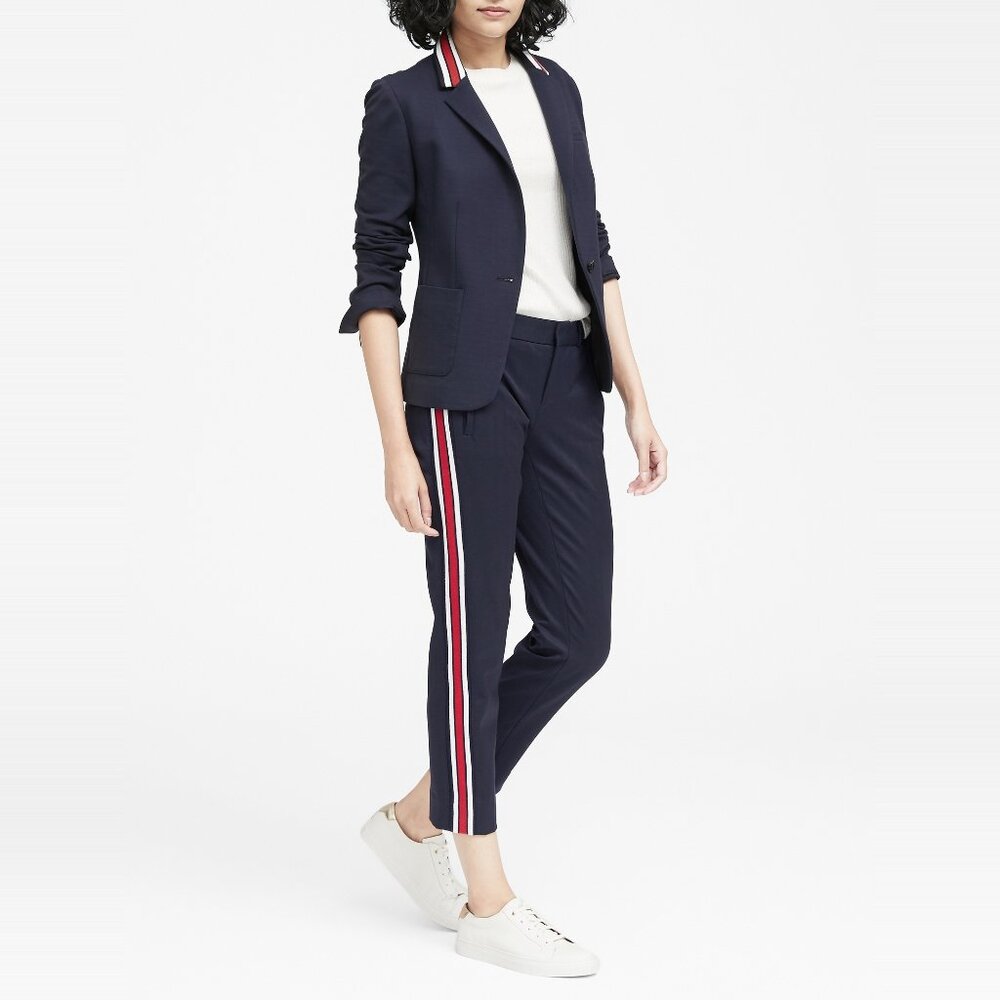 NWT Banana Republic Classic-Fit Ponte Contrast-Collar Blazer Size 4